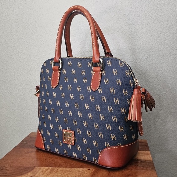 Dooney & Bourke Handbags - Dooney & Bourke Navy Gretta Domed Satchel New With Tags